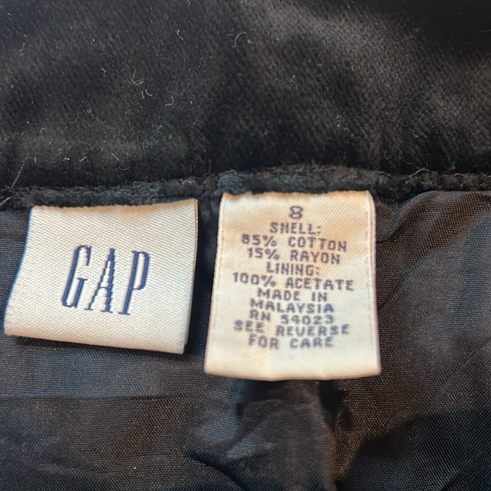 Gap Black Velvet Mine Skirt Size 8 - Picture 4 of 4